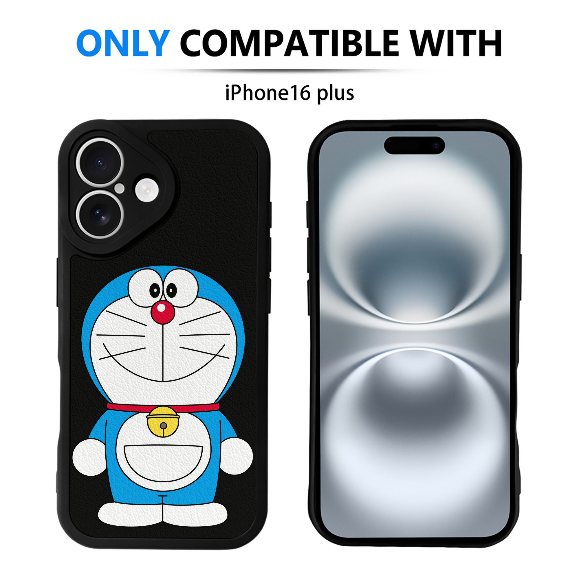 （画像用） ドラえもん Doraemon 【iPhone 16シリーズ対応】シリコンスマホケース（レザー調） 材質：シリコン